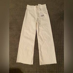 Zara Off White Marine Straight Jeans